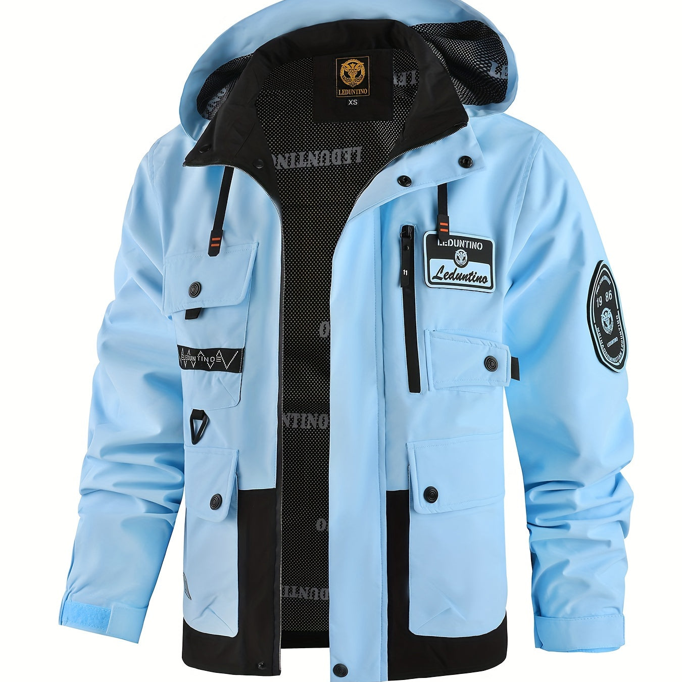 Men's Hooded Jacket Men's Outdoor Warm Storm Jacket Casual Multi-Pocket Cargo Jacket