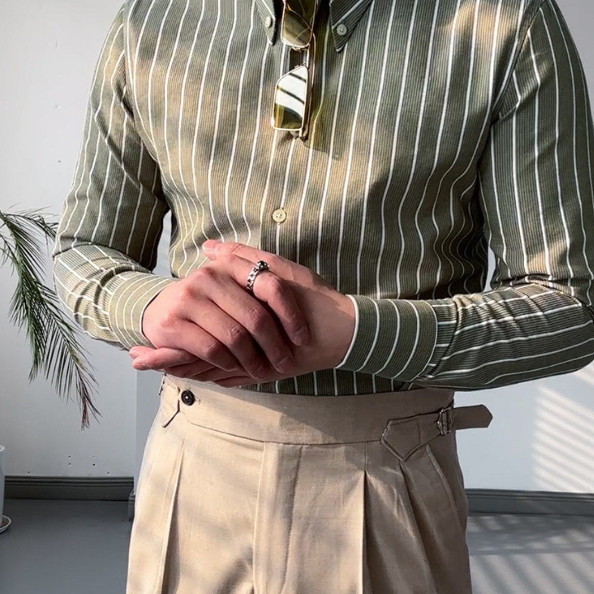 Retro Italian Striped Slim Shirt - Solorfit