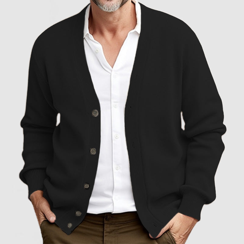 Men's Classic Long Sleeve Knit Cardigan - Solorfit