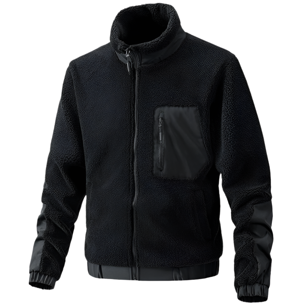 Men’s Outdoor Fleece Jacket – Zip-Up with Reinforced Details - Solorfit
