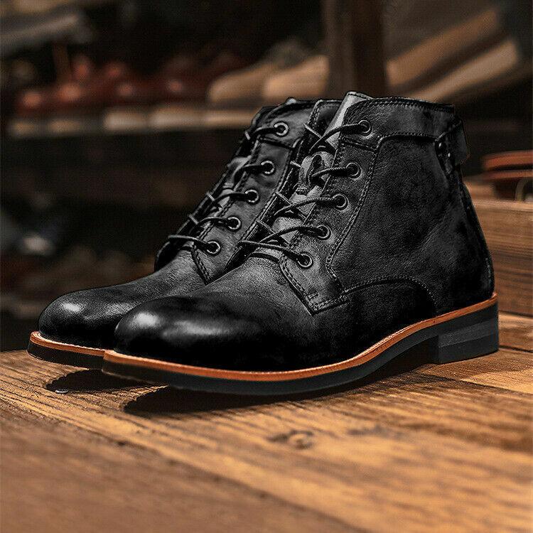 Men's Leather Lace-Up Ankle Boots - Solorfit
