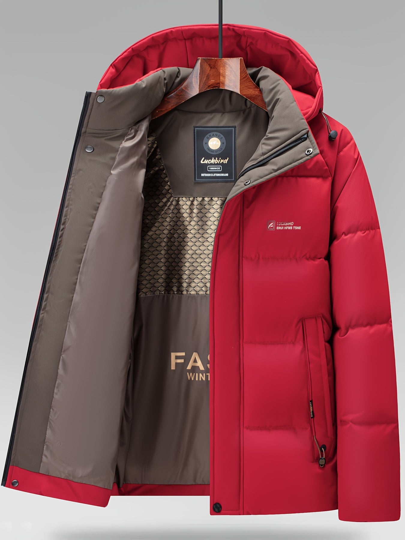 Winter Men’s Hooded Jacket – Thickened Warm Windbreaker with Modern Two-Tone Design