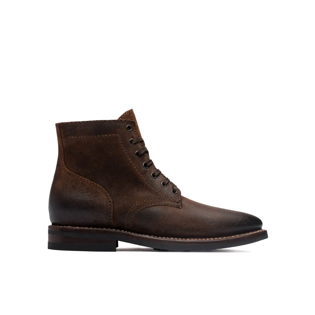 Men Suede Brown Leather High-Top Biker Ankle Boots