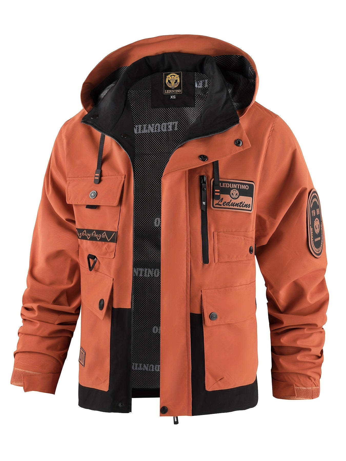 Men's Hooded Jacket Men's Outdoor Warm Storm Jacket Casual Multi-Pocket Cargo Jacket