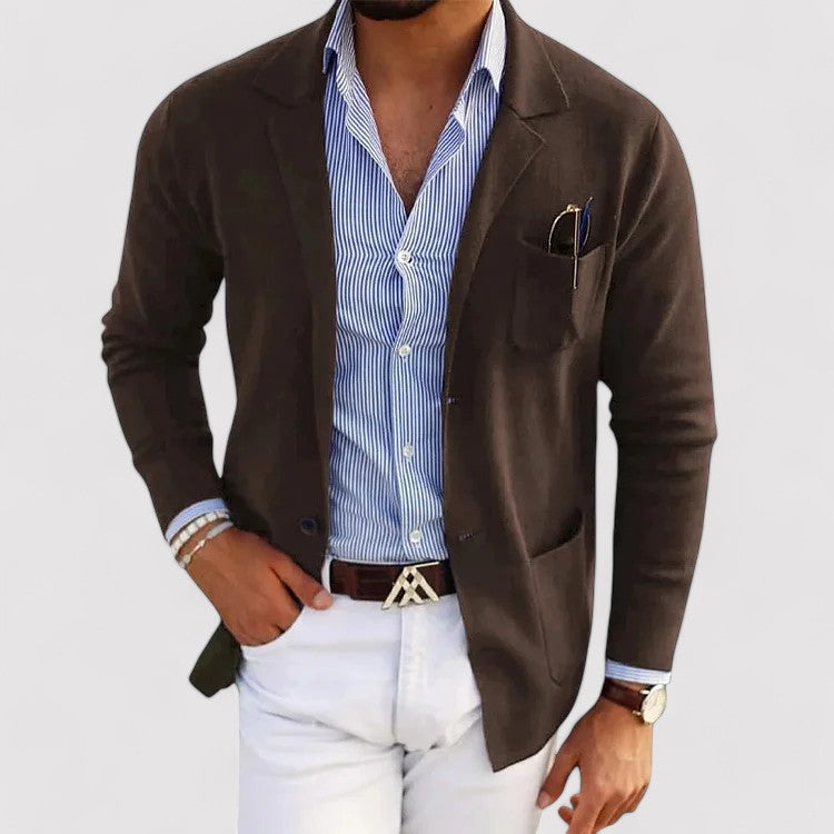 Solorfit | Stylish men's blazer with casual button pockets and lapel collar - Solorfit