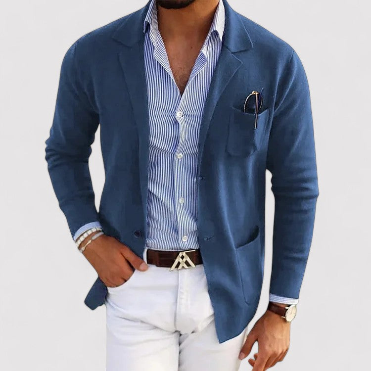 Solorfit | Stylish men's blazer with casual button pockets and lapel collar