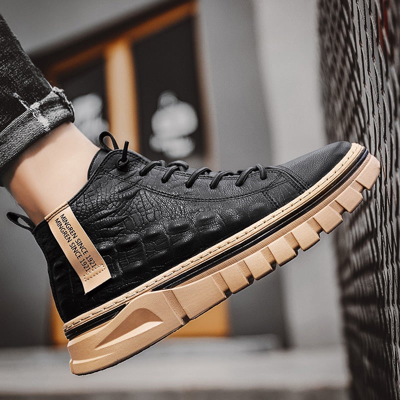 Dango Leather Sneakers – Men’s Casual Low-Top Shoes with Modern Design