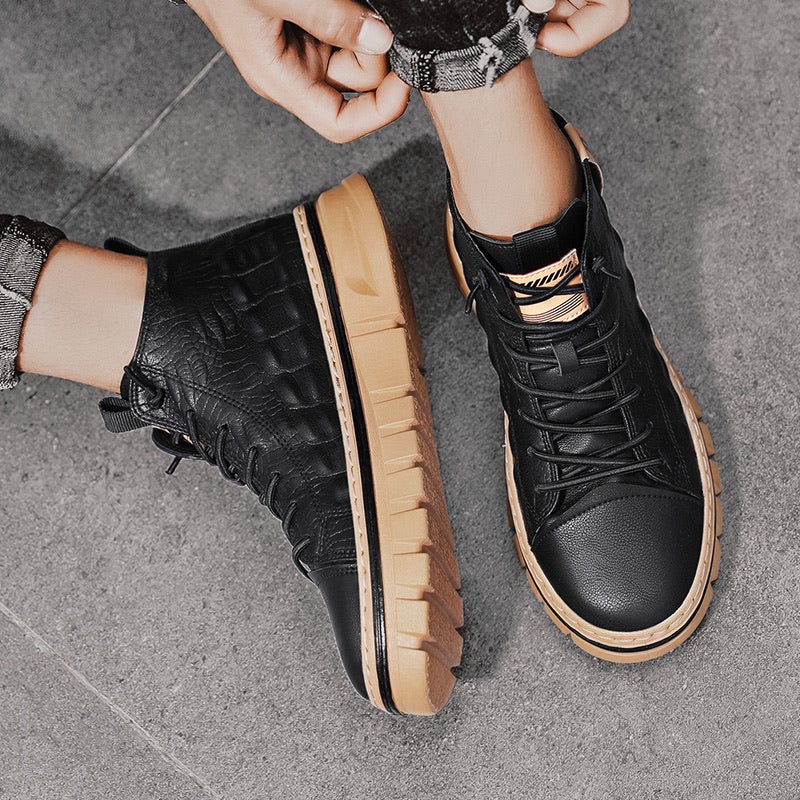 Dango Leather Sneakers – Men’s Casual Low-Top Shoes with Modern Design