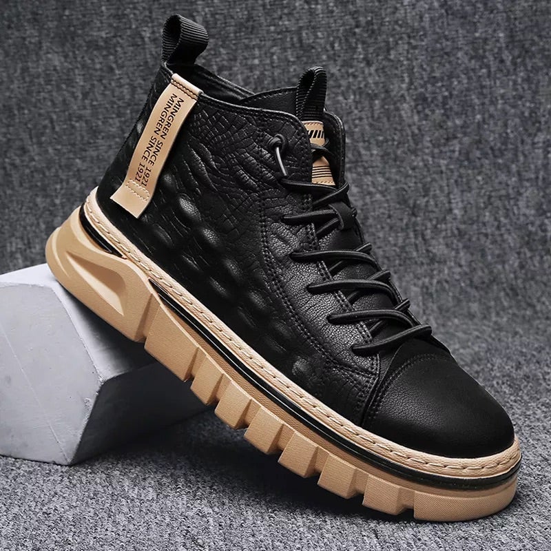 Dango Leather Sneakers – Men’s Casual Low-Top Shoes with Modern Design
