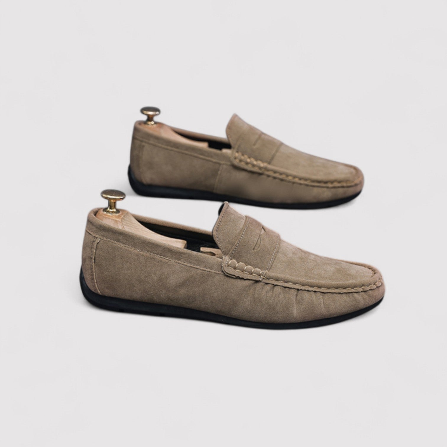 The Fabrizzio Suede Penny Loafers – Men’s Classic Slip-On Dress Shoes