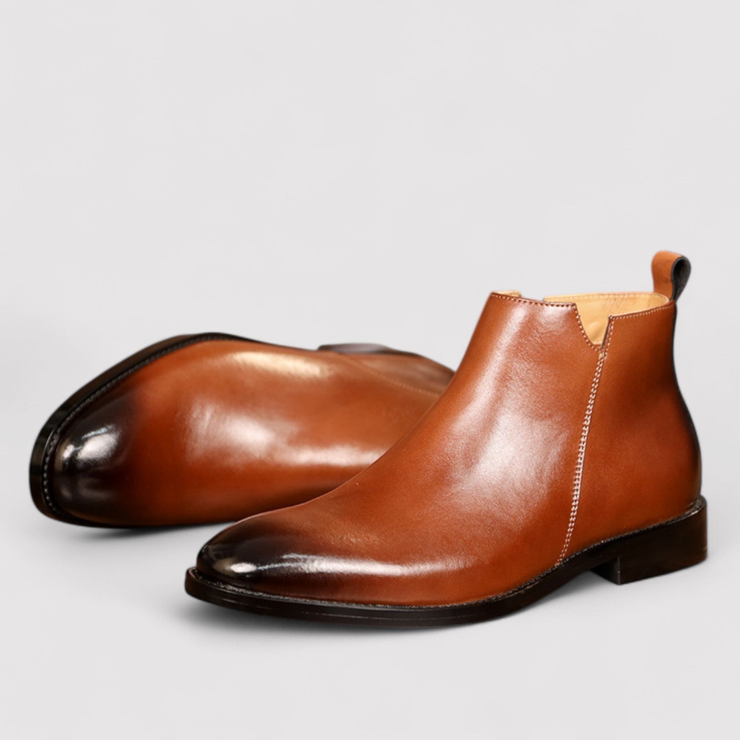The Alaric Leather Chelsea Boots – Men’s Zip Ankle Boots with Classic Elegant Design