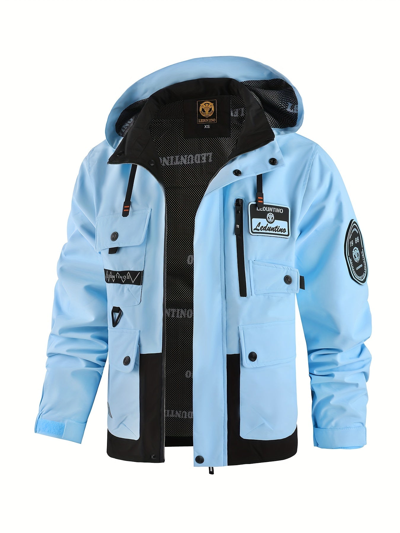 Men's Hooded Jacket Men's Outdoor Warm Storm Jacket Casual Multi-Pocket Cargo Jacket