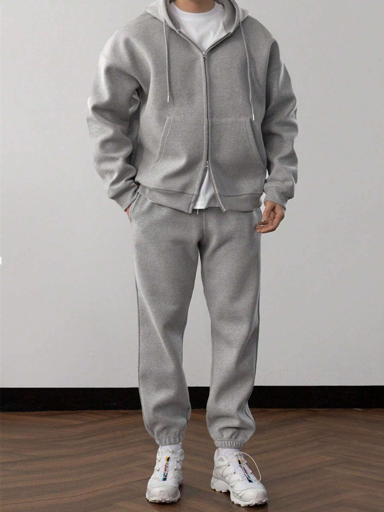 Men’s Zip Hoodie Tracksuit Set – Comfort Fit | Minimalist Loungewear