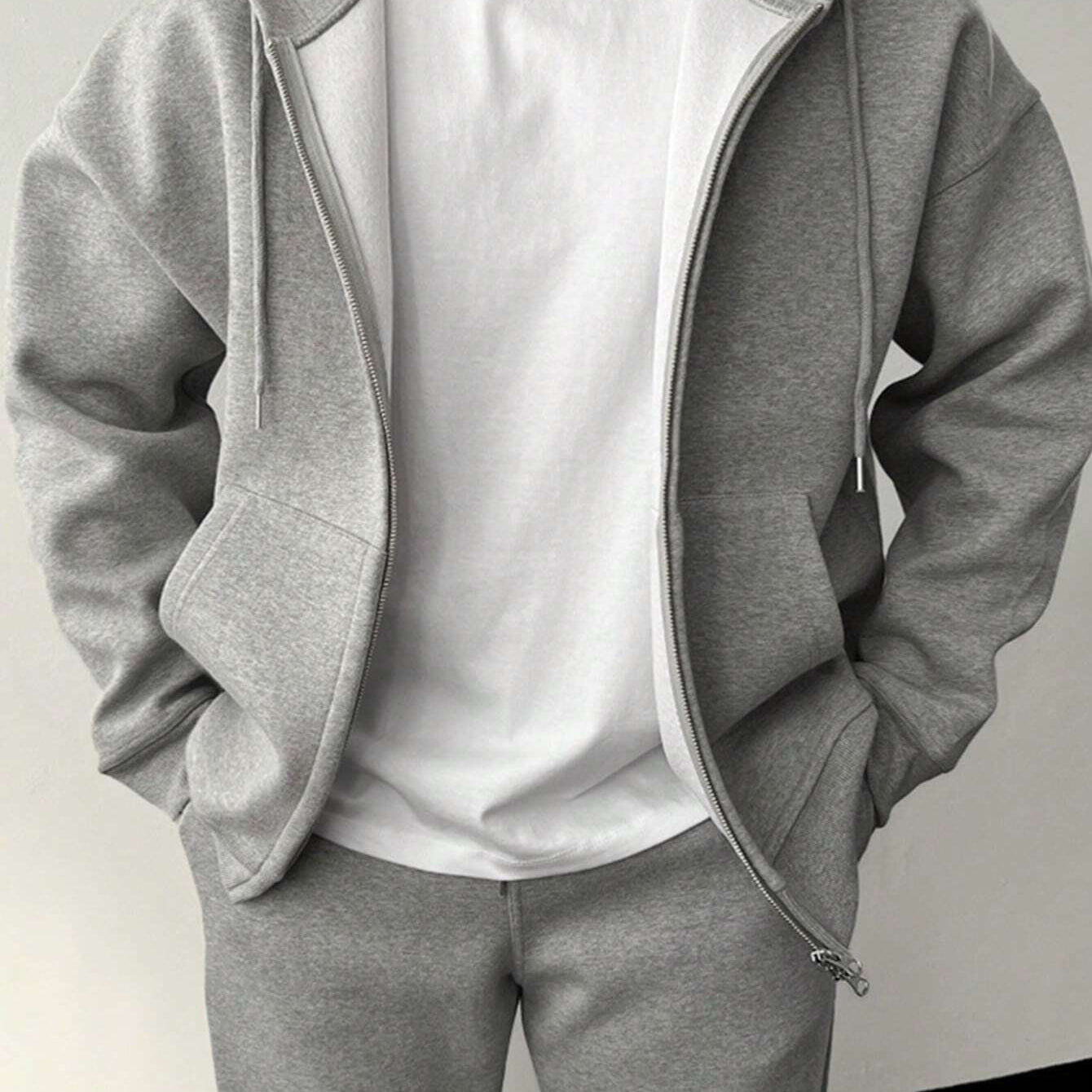 Men’s Zip Hoodie Tracksuit Set – Comfort Fit | Minimalist Loungewear