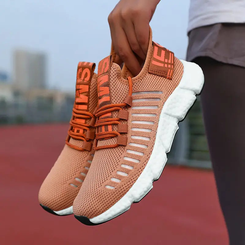 Solorfit | Men Breathable Striped Sneakers – Low-Top Casual Sports Shoes with Lace Closure - Solorfit