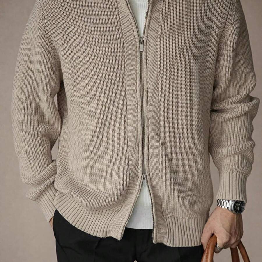 Men’s Casual Solid Cardigan – Versatile Knit for Autumn & Winter