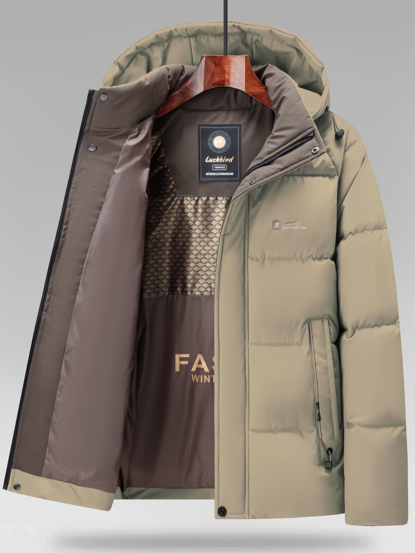 Winter Men’s Hooded Jacket – Thickened Warm Windbreaker with Modern Two-Tone Design