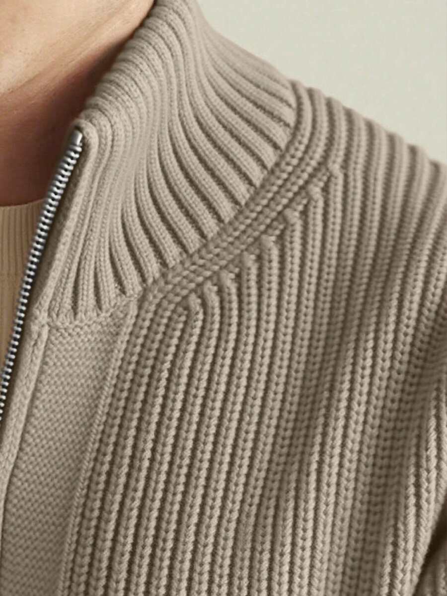 Men’s Casual Solid Cardigan – Versatile Knit for Autumn & Winter