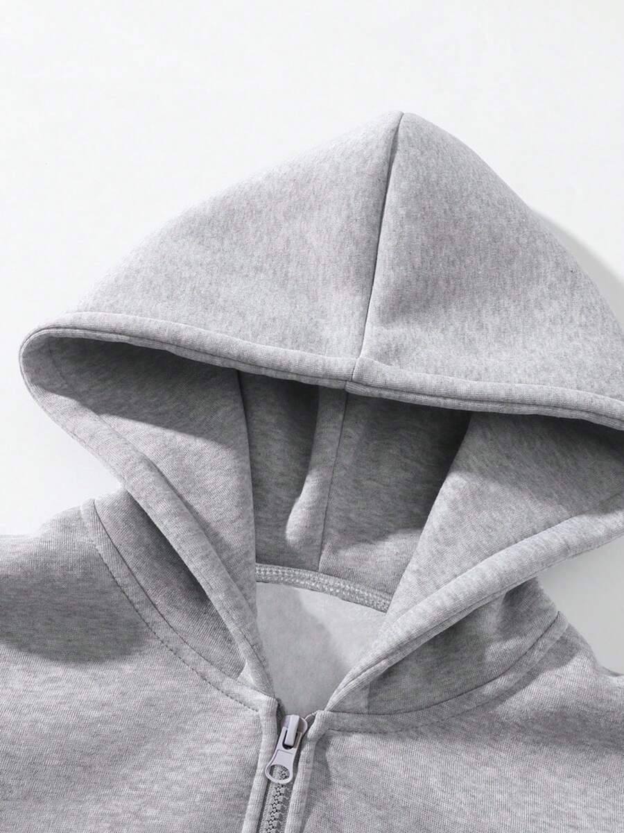 Men’s Two-Piece Grey Hoodie Set | Comfortable Streetwear Tracksuit