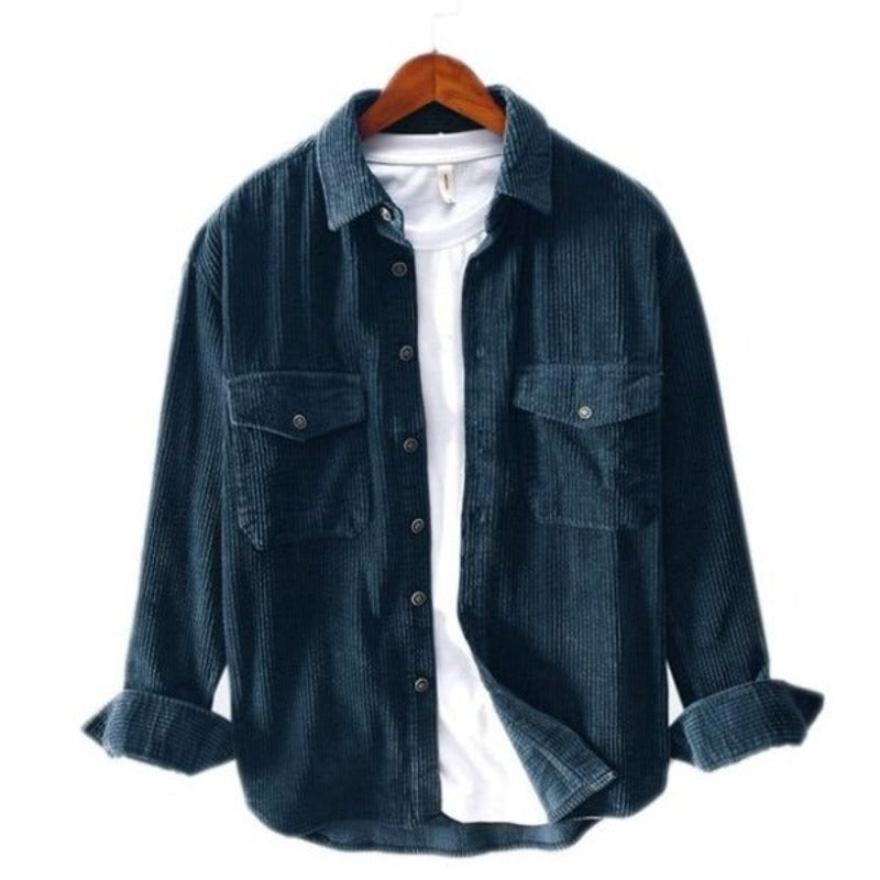 Stylish Solid Corduroy Pockets Shirt: Comfort and Trend in One - Solorfit