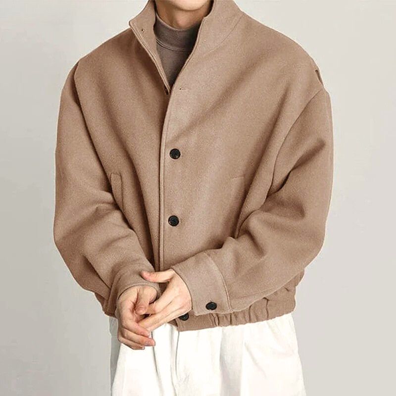Clavon Solid Jacket – Men’s Casual Button Up Coat with Classic Design