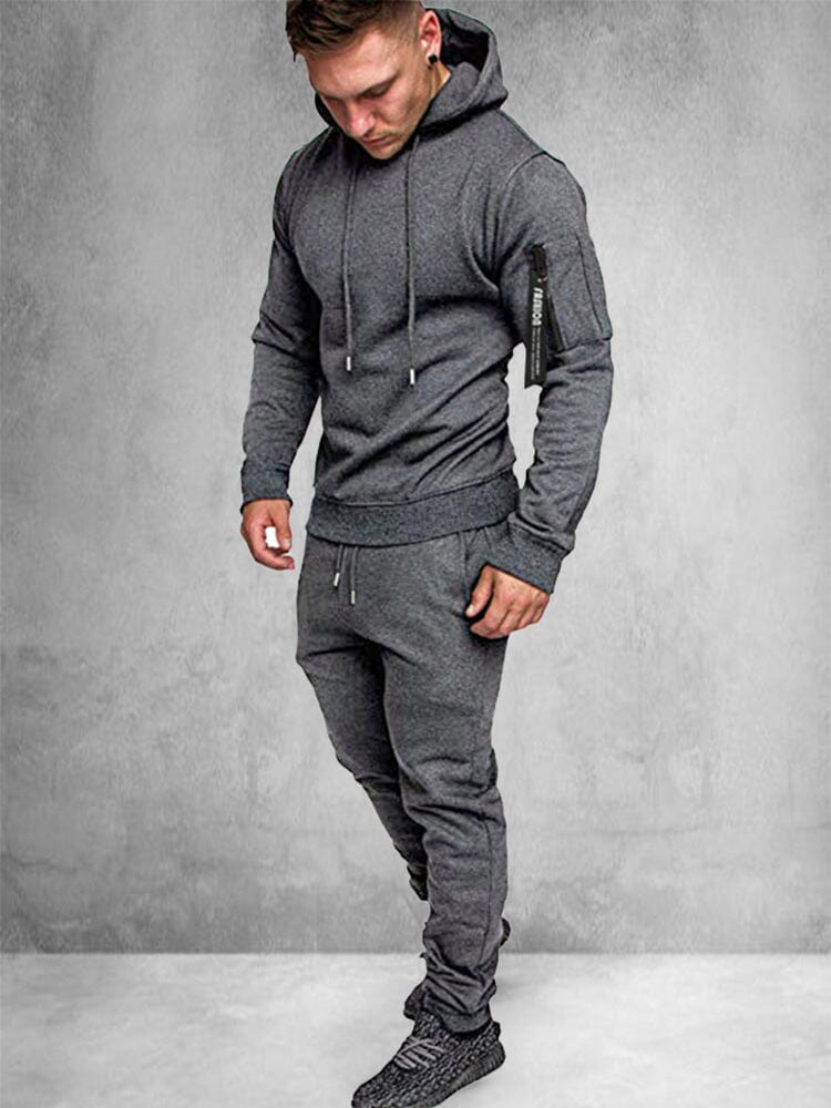 Coofandy Trendy Zip Up Hooded Sports Sets