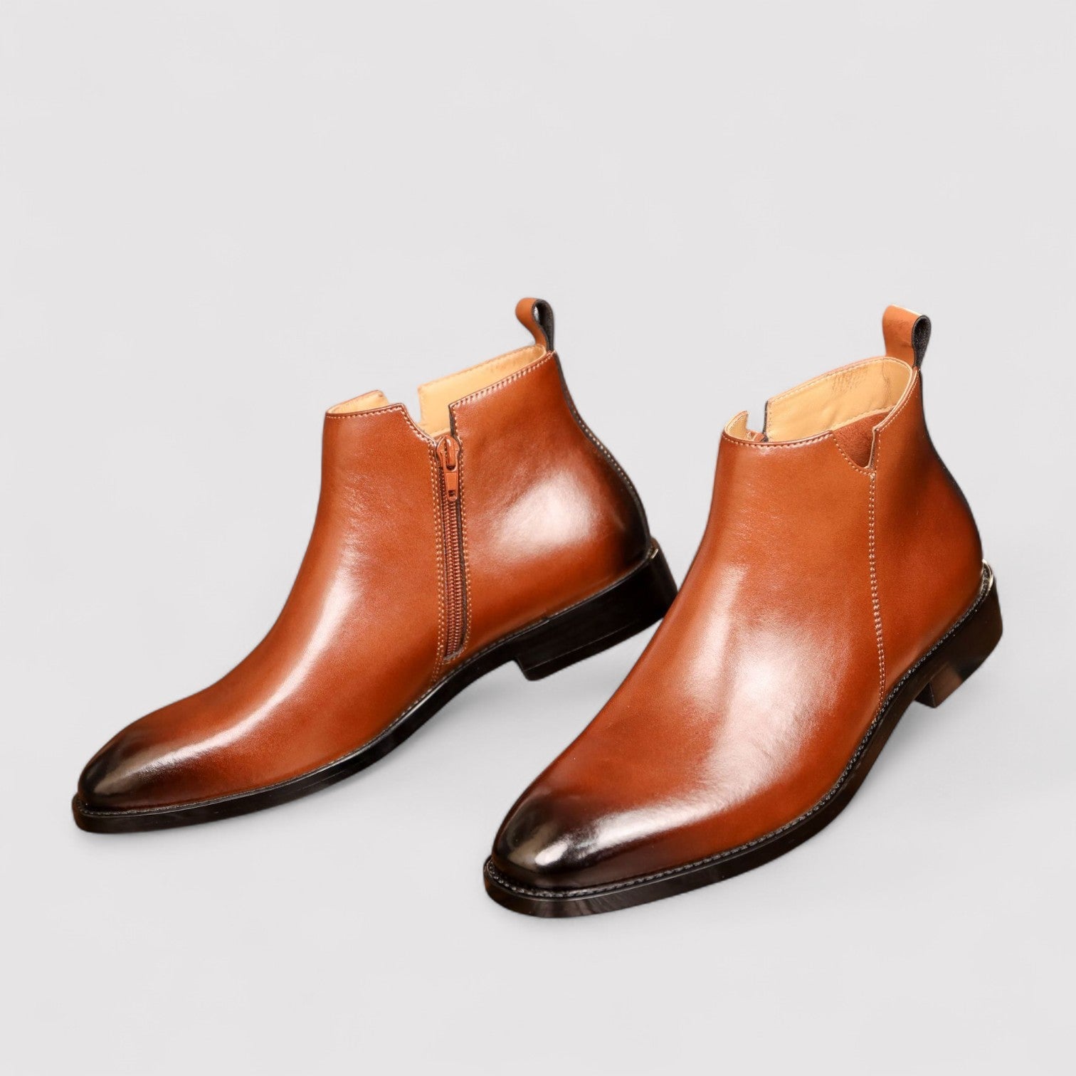 The Alaric Leather Chelsea Boots – Men’s Zip Ankle Boots with Classic Elegant Design