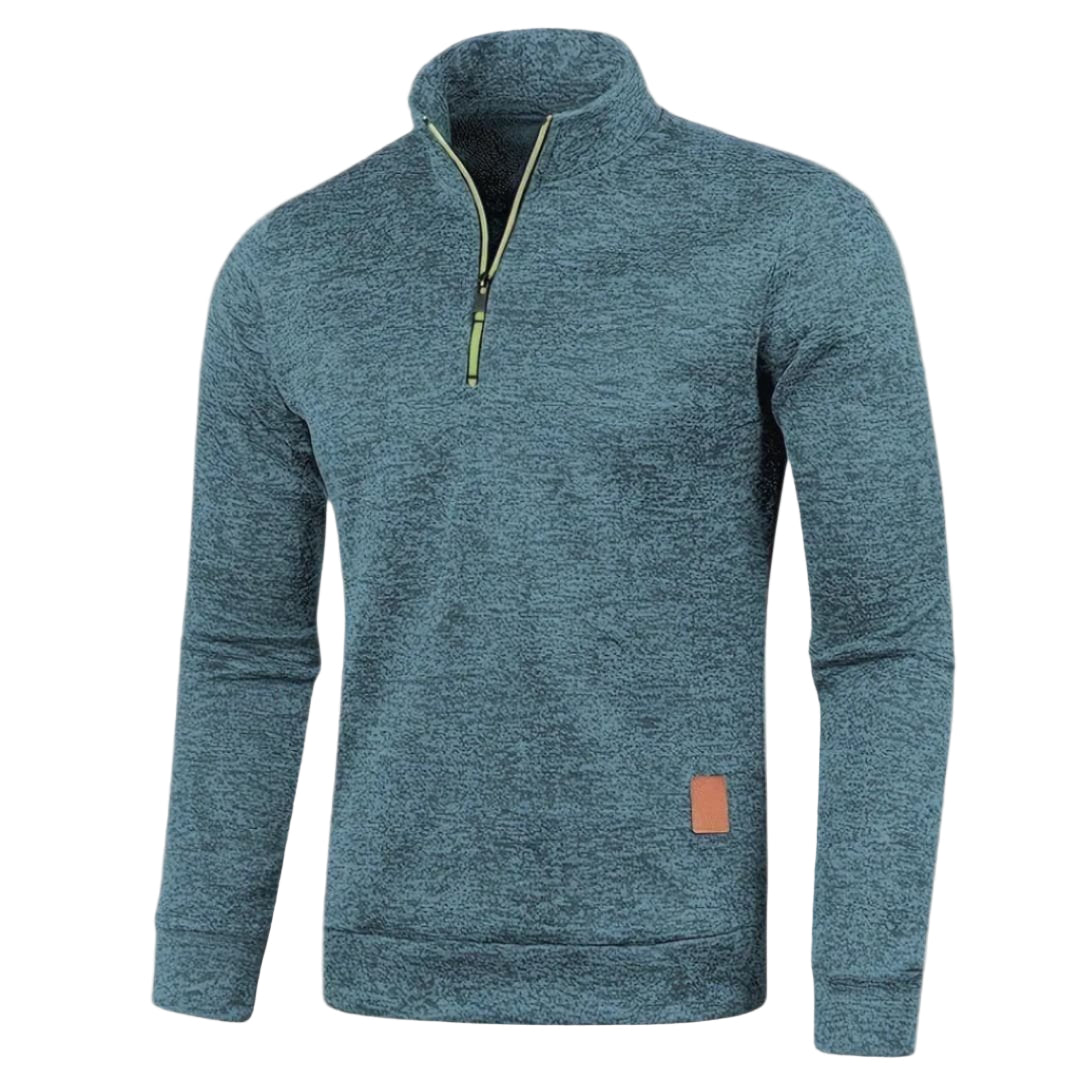 Men’s Sporty Half-Zip Sweater – Casual Long-Sleeve Pullover
