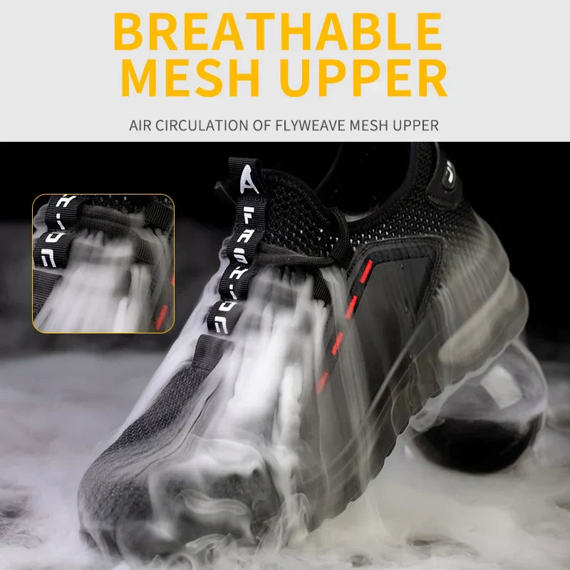 Ultra-Light Breathable Steel Toe Work Shoes – Non-Slip Safety & All-Day Comfort