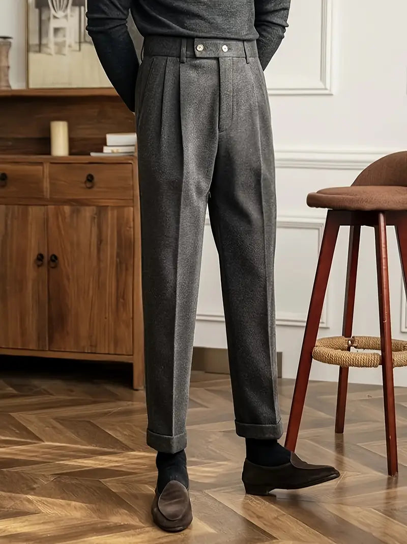 Solorfit | Men's High-Waisted British Style Trousers – Regular Fit