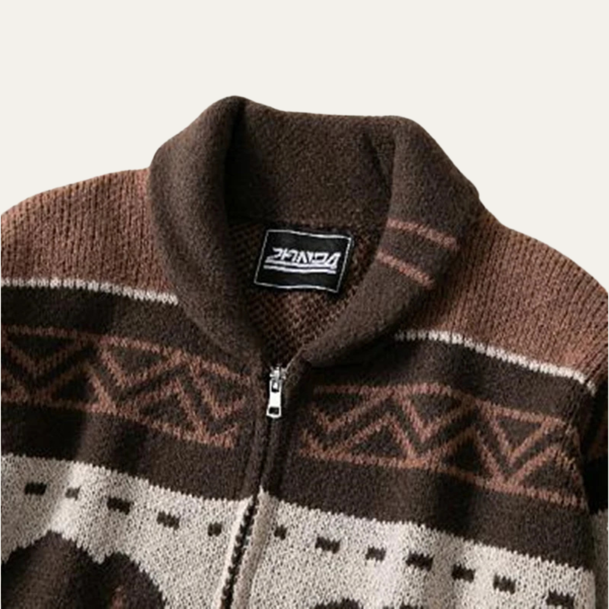 The Andrews Men's Retro Buffalo Print Winter Cardigan
