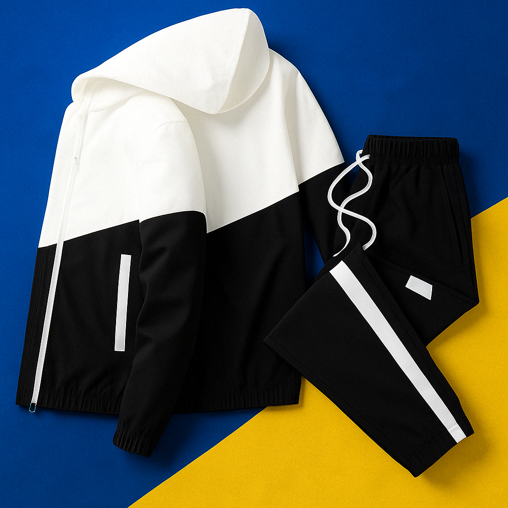 Vellaro Dual-Tone Tracksuit – Modern Streetwear Comfort & Style