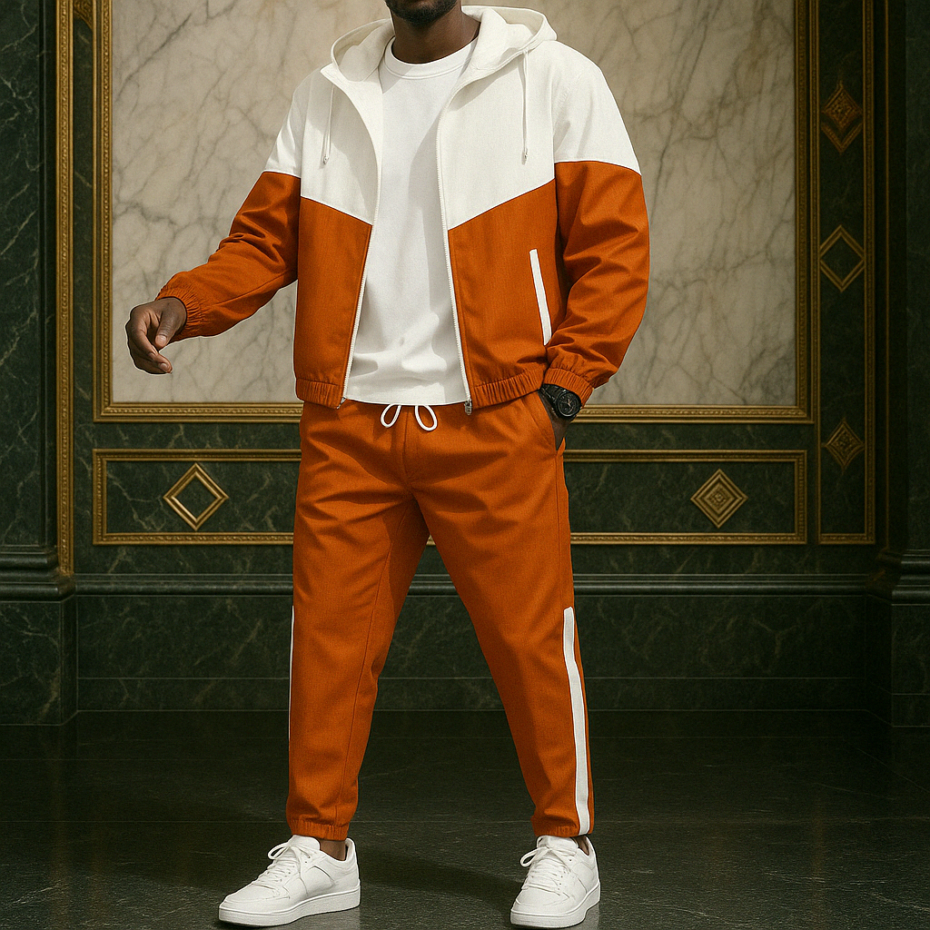 Vellaro Dual-Tone Tracksuit – Modern Streetwear Comfort & Style