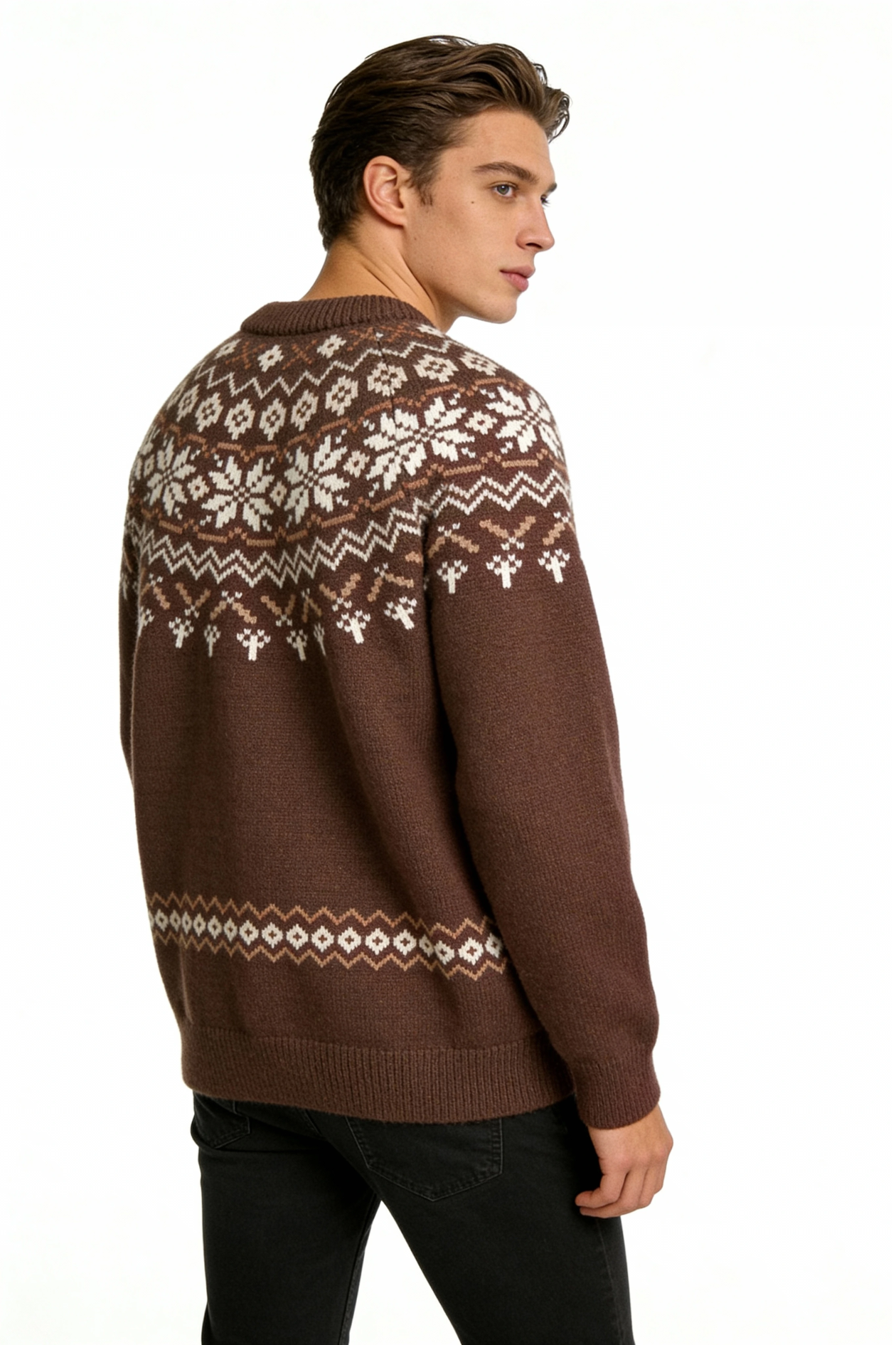 Everpine Men Crewneck Sweater - Brown