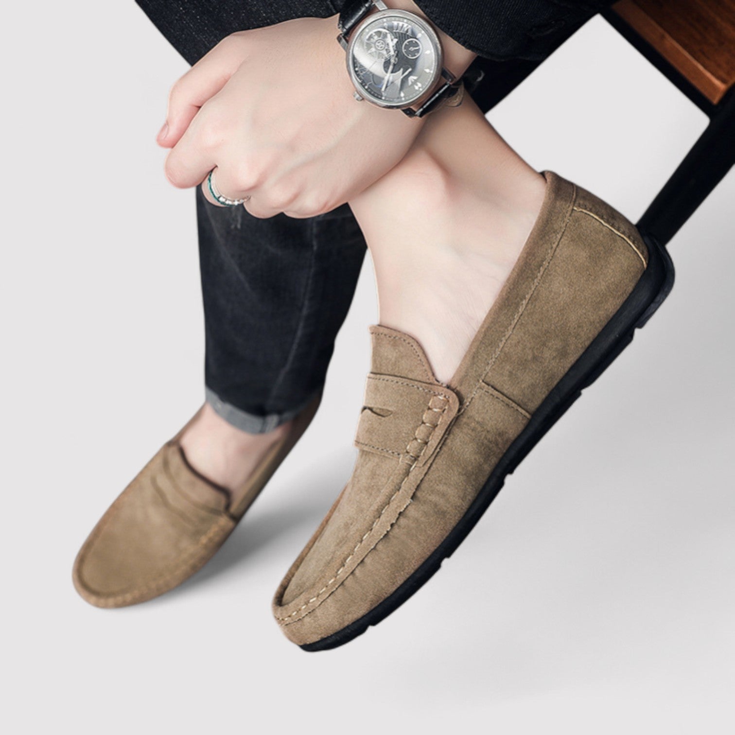 The Fabrizzio Suede Penny Loafers – Men’s Classic Slip-On Dress Shoes