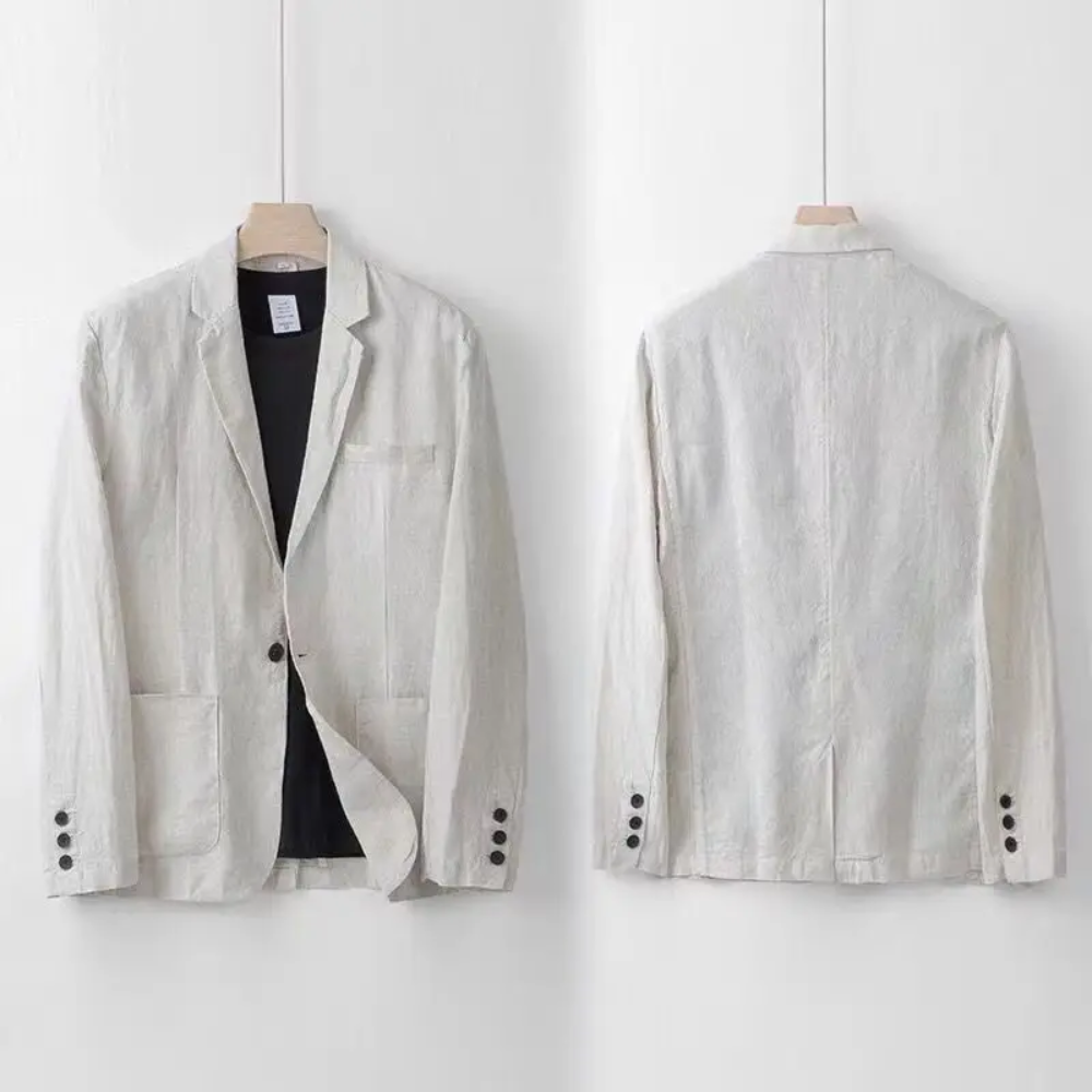 Men’s Elegant Linen Suit – Two-Piece Blazer and Trousers Set - Solorfit