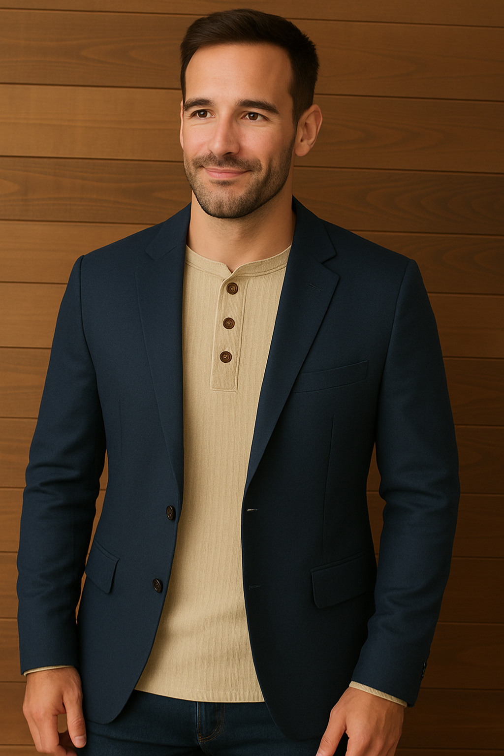 Henley | Men’s Waffle Knit Shirt – Casual Long-Sleeve Top