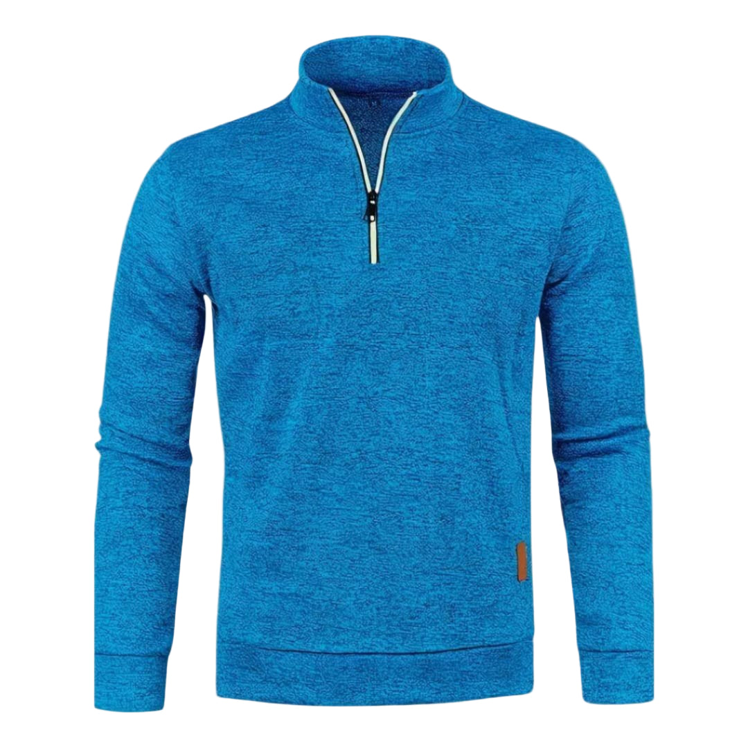 Men’s Sporty Half-Zip Sweater – Casual Long-Sleeve Pullover