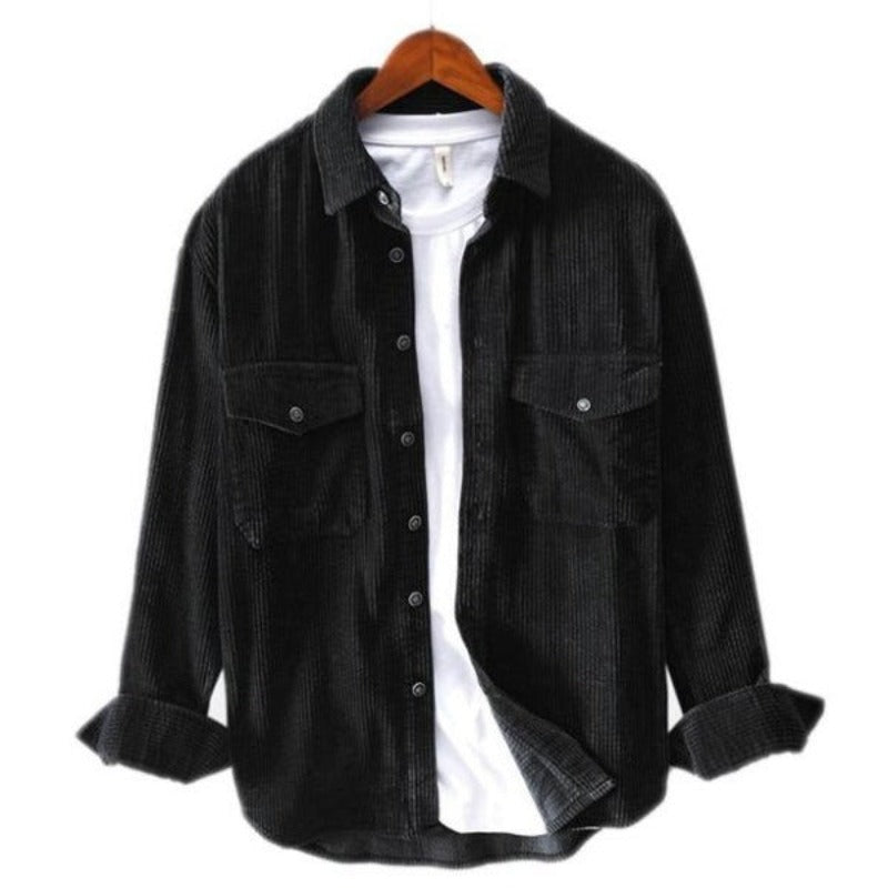 Stylish Solid Corduroy Pockets Shirt: Comfort and Trend in One - Solorfit