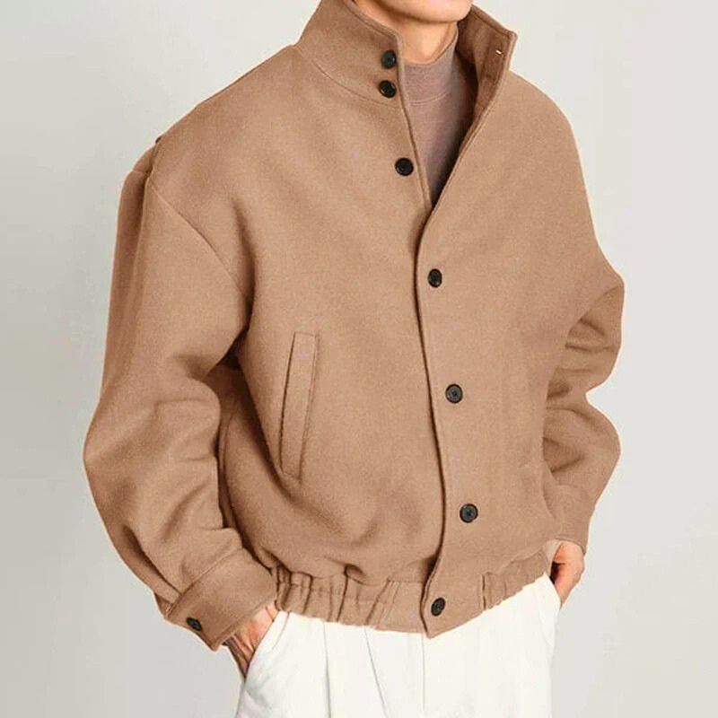 Clavon Solid Jacket – Men’s Casual Button Up Coat with Classic Design