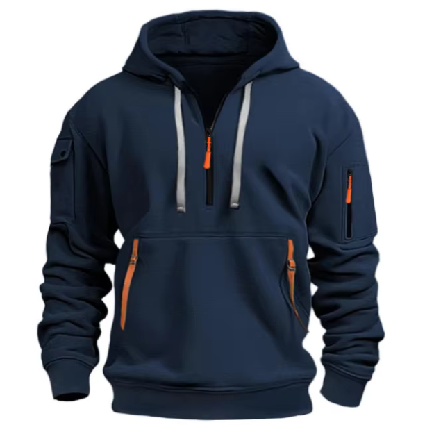 Ethan | Men's half zip hoodies with pockets - Solorfit