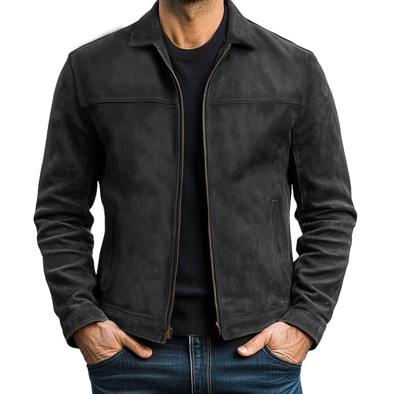 Men's Zipper Leather Jacket - Solorfit