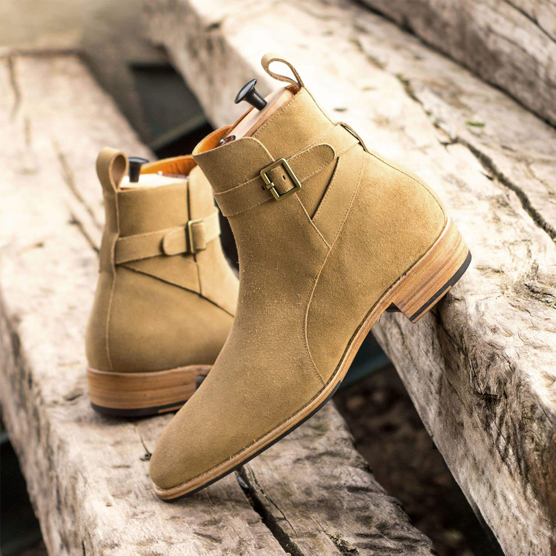 Manlio | Men’s Suede Jodhpur Boots – Classic Buckle Strap Ankle Boots