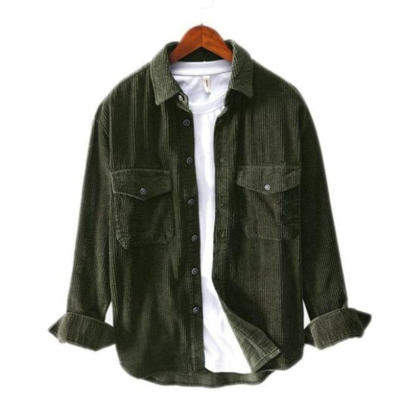 Stylish Solid Corduroy Pockets Shirt: Comfort and Trend in One - Solorfit