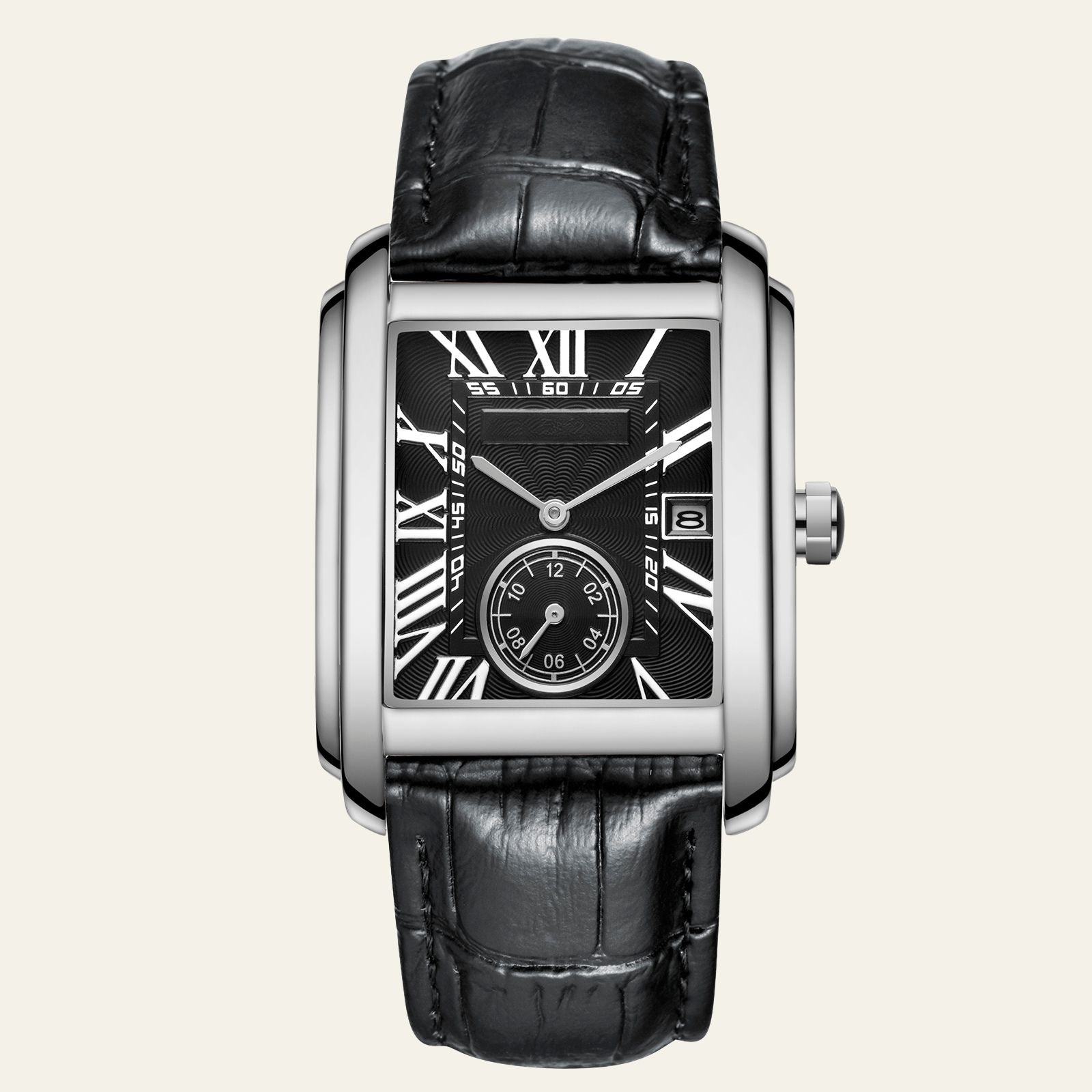 The Verona Deco Vintage Leather Strap Watch