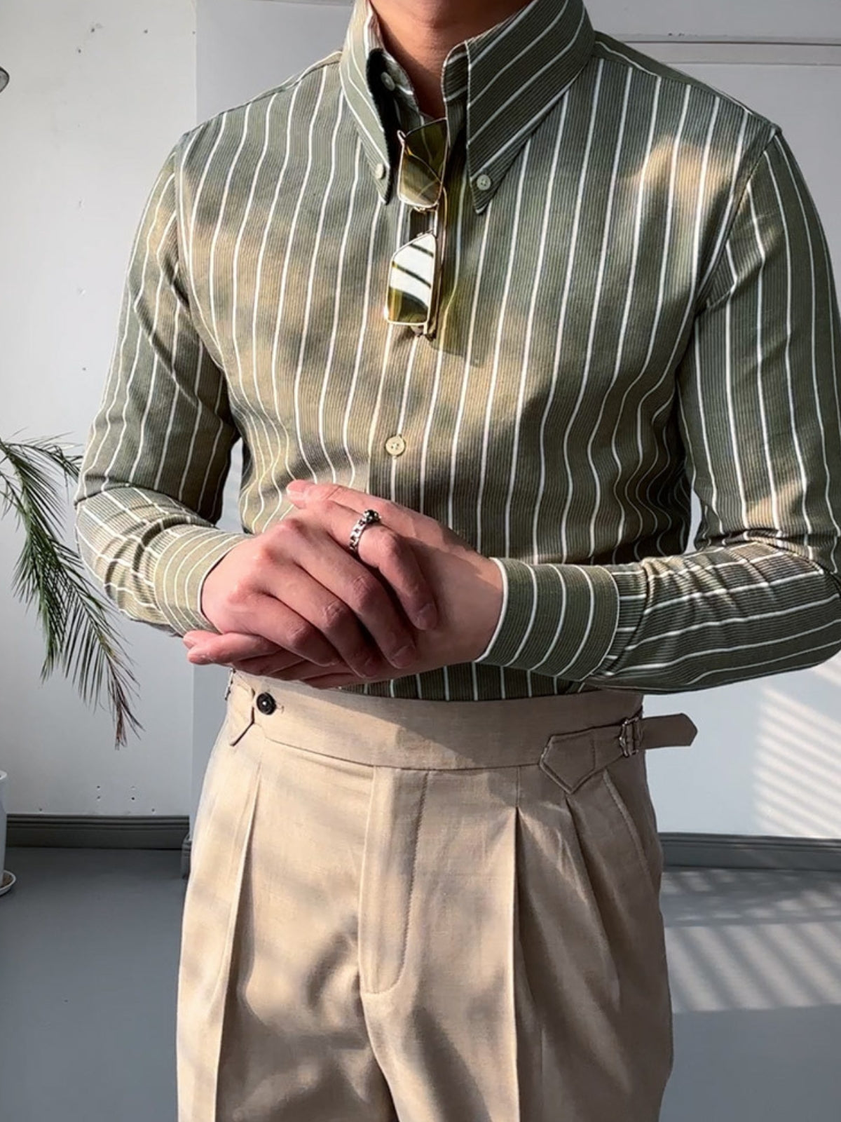 Retro Italian Striped Slim Shirt - Solorfit