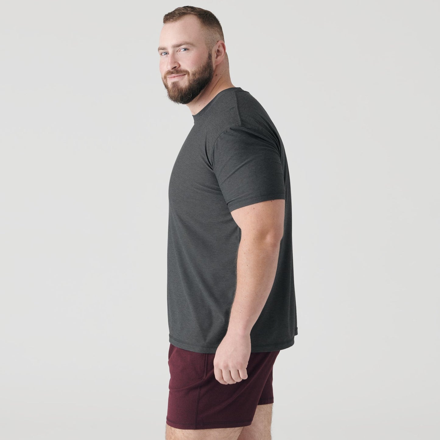 Charcoal Heather Gray Active Crew Neck Tee