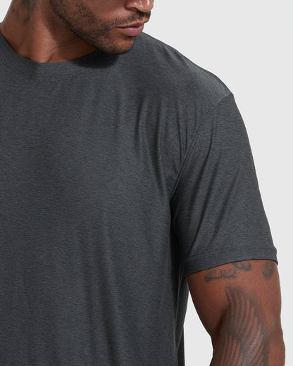 Charcoal Heather Gray Active Crew Neck Tee