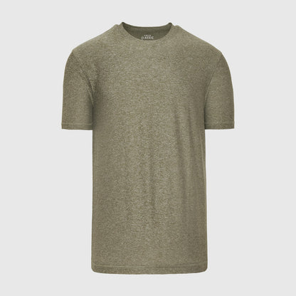 Heather Military Green Active Crew Neck Tee