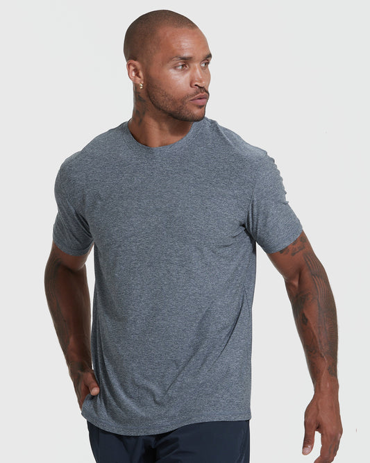 Heather Navy Active Crew Neck Tee